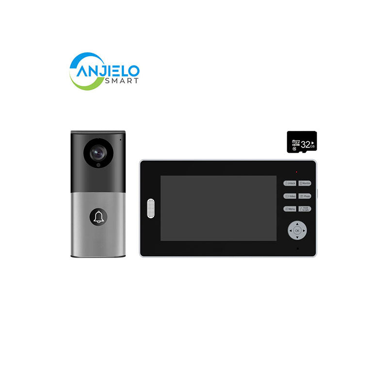 Anjielo 2.4Ghz Long Range Coverage 7 Inch HD 1080P Doorbell Wireless Video Intercom 2MP Door Phone Unlock Monitor 140° Home Security