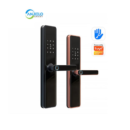 Anjielo Smart Home Tuya WIFI Fingerprint Intelligent Door Lock With camera With Photo Taking and Upload to TUYA APP