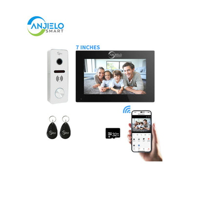 Anjielo Smart Home Tuya 7/10 Inch Video Wifi Intercom Tuya Smart Home video doorbell System 1080P Wide View Angle Wired Doorbell Camera Full Touch Monitor