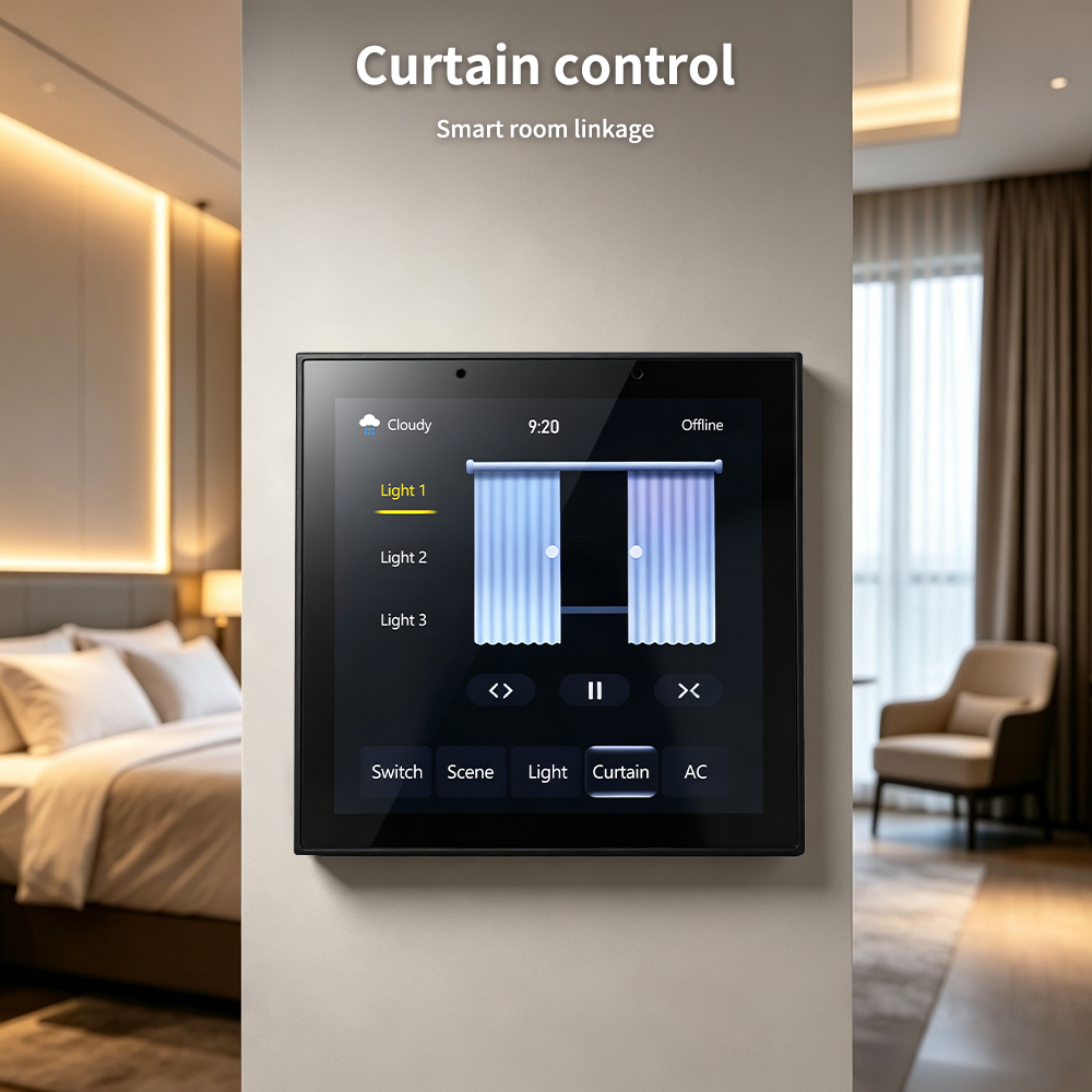 4 Inch Tuya Smart Home Touch Control Panel | Graffiti Composite Wall Switch, Light/Curtain/AC/Scene Central Controller, Alexa Google Voice Compatible