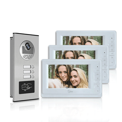 Anjielo Smart Home Video Intercom System for Apartment Buildings - RFID Camera & Monitor