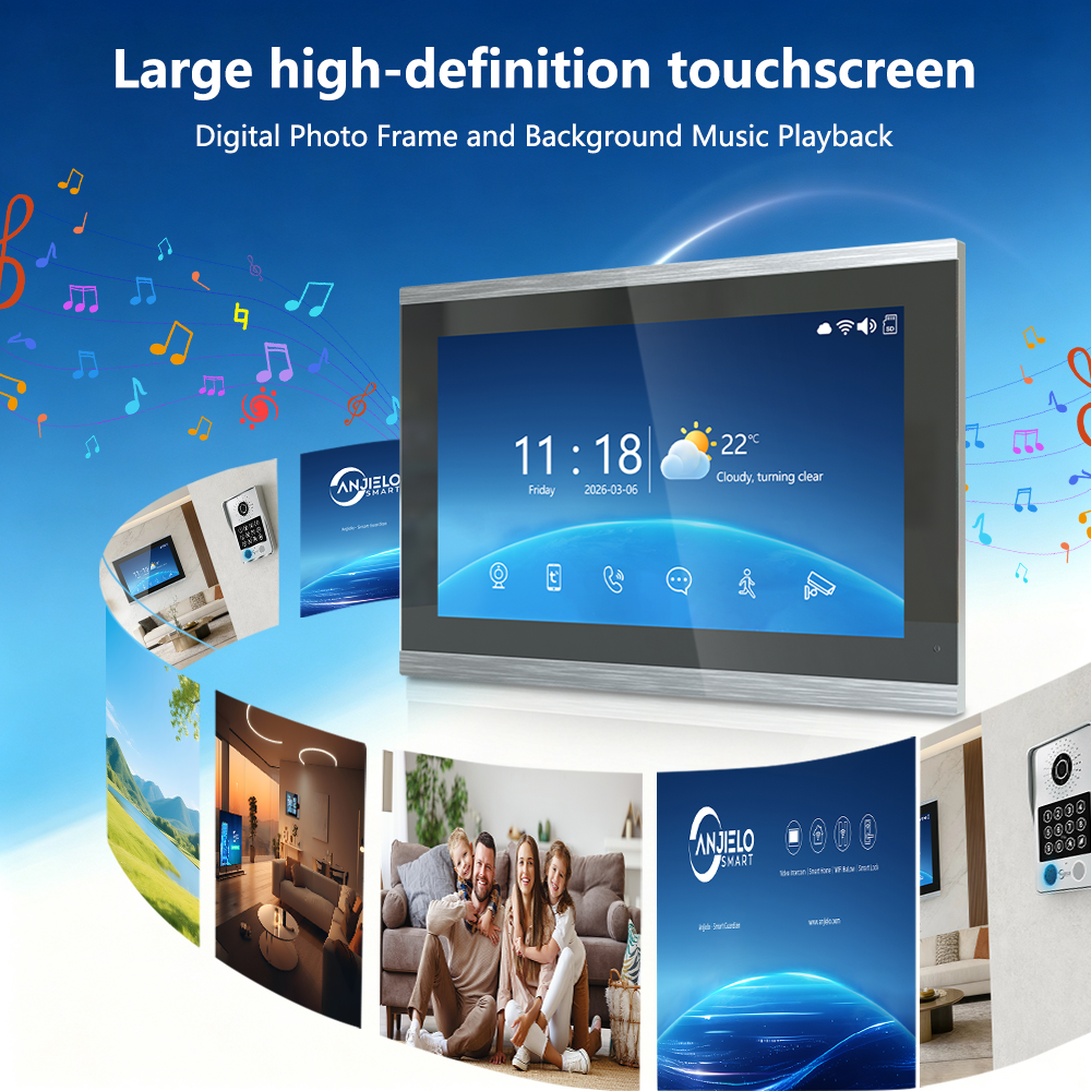 4 Wire Tuya Smart Video Intercom System | 1080P Wired Video Doorbell with Indoor Touch Monitor, RFID Card Unlock, Motion Detection, Night Vision, 2-Way Audio, Remote Unlock for Home Security