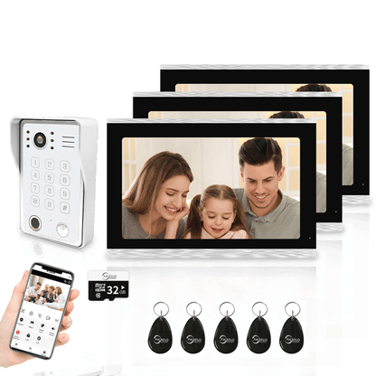 Anjielo Smart Wifi Doorbell Cam Video Intercom System by Tuya - 1080p HD Security and Multiple Unlock Options Including RFID Cards