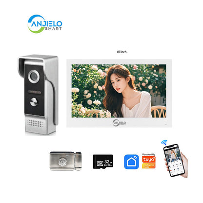 Anjielo Smart Home Tuya Smart 1080P IP Video Intercom - Secure Wi-Fi Enabled Doorbell Cam with Motion Detection