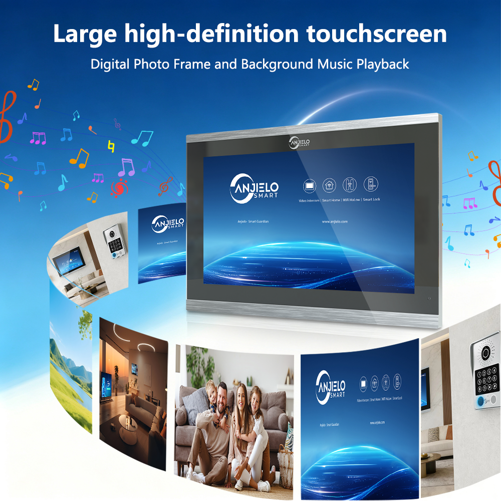 Wired 4‑Wire Smart Video Doorbell Intercom System | 1080P Infrared Night Vision IP65 Waterproof Tuya WiFi Video Door Phone with Touch Screen Monitor Motion Detection 3‑Way Unlock for Home Security