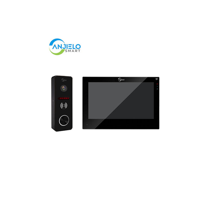 Anjielo Smart Home 7 Inch Wireless Wifi Smart Home Video Door kit Intercom System with 1080p Monitor Rainproof Doorbell Camera