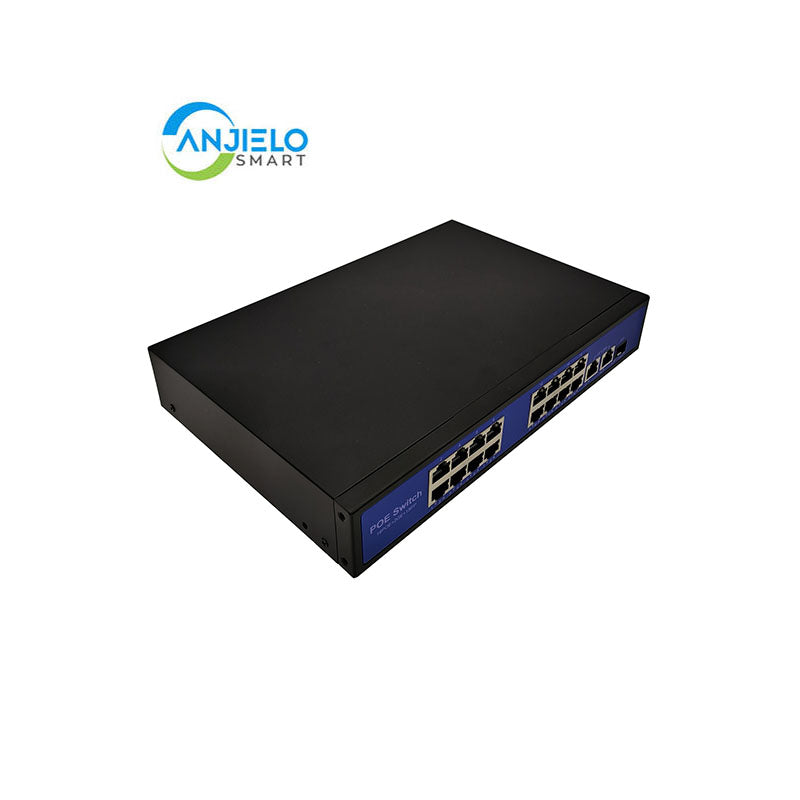 Anjielo Universal POE Ethernet switch IP phone home router 1-16 ports support af15.4W Network Power Supply,Power Supply Priority Mechanism Fast and Forwarding