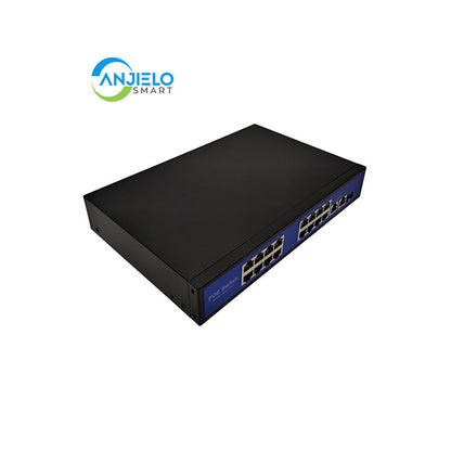 Anjielo Universal POE Ethernet switch IP phone home router 1-16 ports support af15.4W Network Power Supply,Power Supply Priority Mechanism Fast and Forwarding