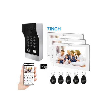 Anjielo New Tuya Smart Wi-Fi Video Door Phone System Large Size FHD 1080P RFID Card Fingerprint Passcode Unlock for Apartments