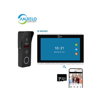 Anjielo New Tuya 7/10 Inch Video Wifi Intercom Tuya Smart Home Wired video doorbell System 1080P 148°Doorbell Camera Full Touch Monitor