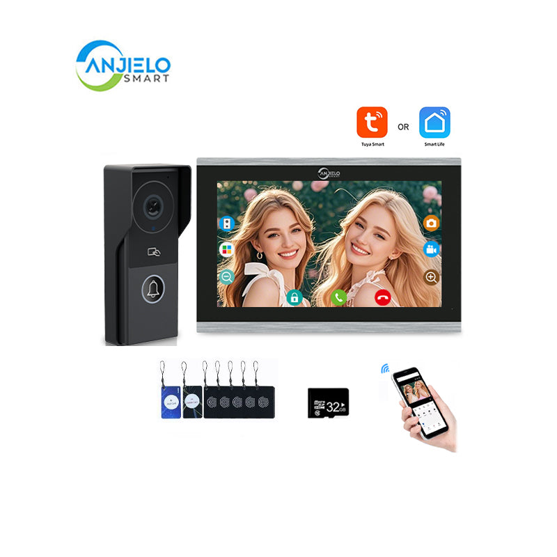 Anjielo Smart Home latest FHD 1080P video intercom Doorphone Touch Screen with Wired Doorbell 1080P 140° intercom