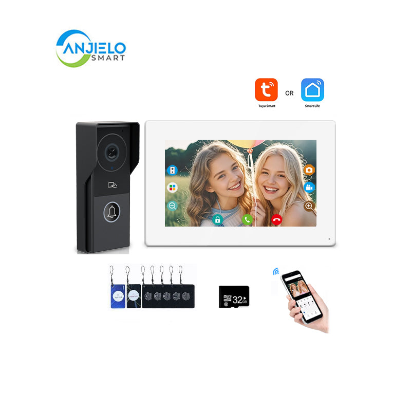 Anjielo Smart Home latest FHD 1080P video intercom Doorphone Touch Screen with Wired Doorbell 1080P 140° intercom