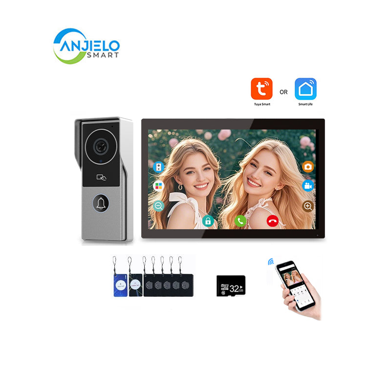 Anjielo Smart Home latest FHD 1080P video intercom Doorphone Touch Screen with Wired Doorbell 1080P 140° intercom