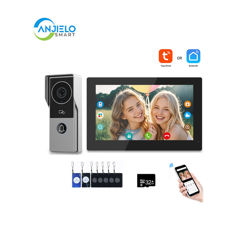 Anjielo Smart Home latest FHD 1080P video intercom Doorphone Touch Screen with Wired Doorbell 1080P 140° intercom