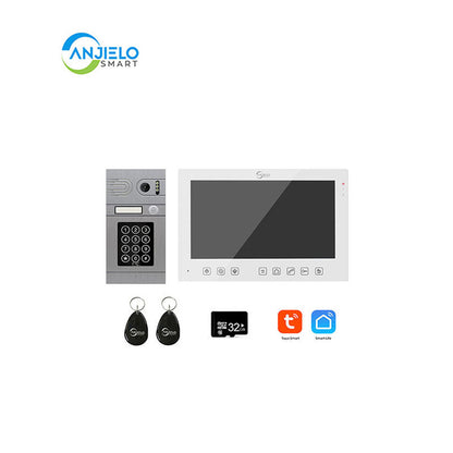 AnjieloSmart 7 inch 1080P WiFi Video Doorbell Camera Tuya Smart Home Video Intercom with Night Vision Motion Detection Camera for Home Security