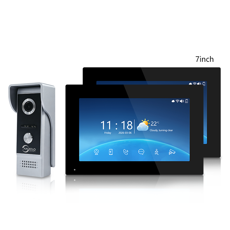 Anjielo Smart 4-Line Smart Video Intercom System with Tuya App Two-Way Audio Motion Detection and Remote Home Monitoring