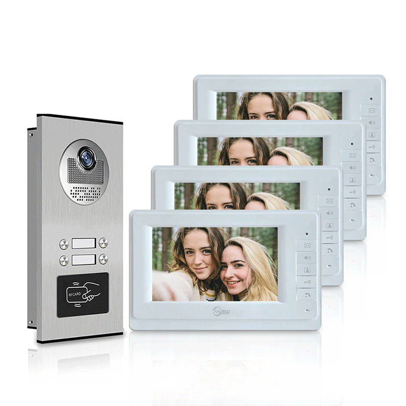 Anjielo Smart Video Intercom System for Apartment Buildings - RFID Camera & Monitor