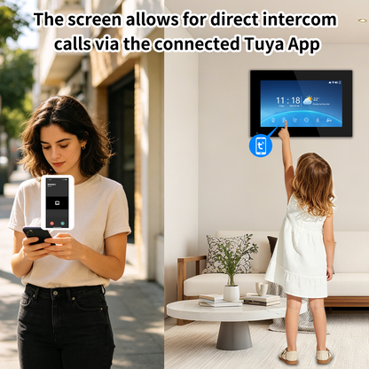 ANJIELO SMART 4-Wire Tuya Video Intercom System, 1080P Wired Villa Door Phone, Motion Detection, IR Night Vision, Multi Indoor Monitor Intercom, RFID Card + APP Remote Unlock