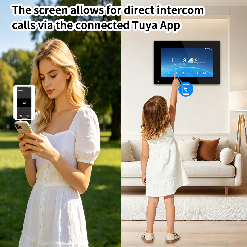 Smart 4-Wire Video Intercom Doorbell 2-Way Audio Night Vision Motion Alert & Digital Photo Frame& Home Intercom