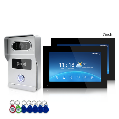 Anjielo Smart 4-Wire Video Intercom Doorbell System 2-Way Audio Night Vision Motion Alert & Digital Photo Frame& Home Intercom