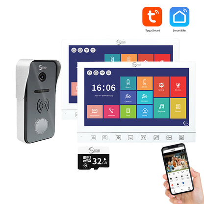 Tuya Smart Video Doorbell Intercom System | 1080P Wired Door Camera, IP65 Waterproof, Night Vision, Motion Detection, Remote Unlock for Home Security