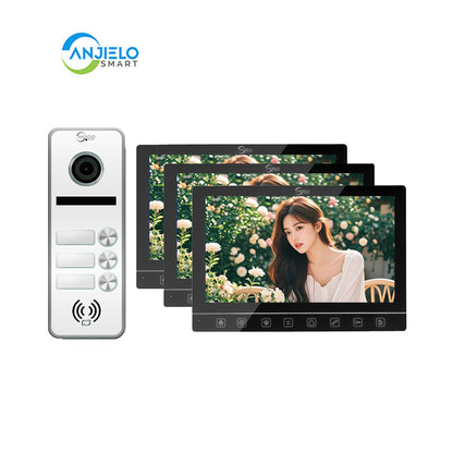 Anjielo Smart Home 7-Inch Smart Touchscreen Video Door Phone with 1080P HD Camera & Night Vision - 2-Door Intercom System for Homes, Villas and Apartments