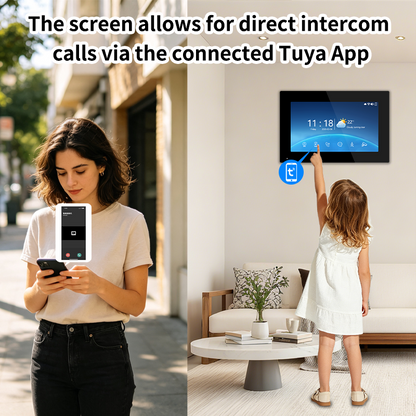 Tuya Smart 4‑Line Wired Video Intercom System, 10" Touch Screen Video Door Phone, RFID Unlock IP65 Doorbell Camera for Villa Home Security