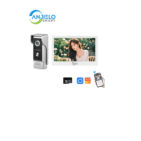 Anjielo Smart Home Tuya Smart 1080P IP Video Intercom - Secure Wi-Fi Enabled Doorbell Cam with Motion Detection