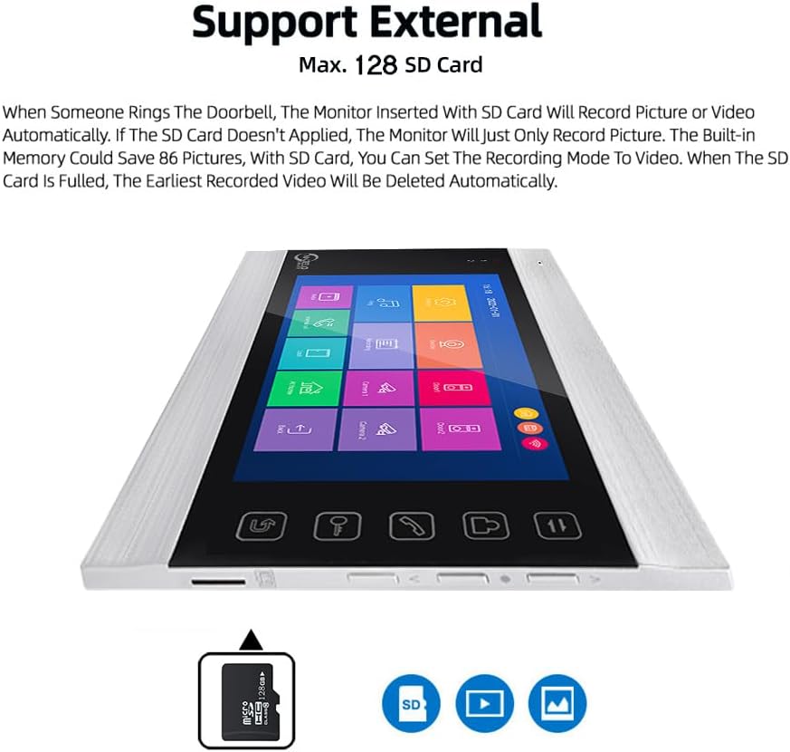 Anjielo Smart Home WiFi Video Intercom System with 1080P 160°Wide HD Camera 7 lnch Wired Screen Monitor with Night Vision Motion Detect for Vally Apartment Tuya