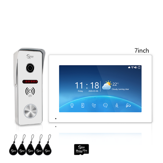 ANJIELO SMART 4-Wire Video Intercom: IP65 waterproof + infrared night vision + motion detection alerts + Tuya remote unlock + digital photo frame/background music – one device for whole-home security and smart living.