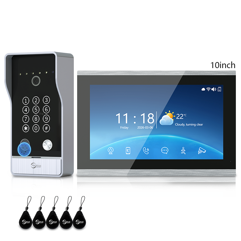 Anjielo 7/10 Inch 4-Line Video Intercom System Five-in-One Unlocking Tuya APP Remote Control