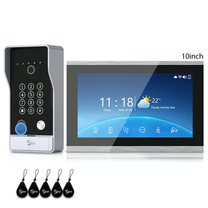 Anjielo 7/10 Inch 4-Line Video Intercom System Five-in-One Unlocking Tuya APP Remote Control