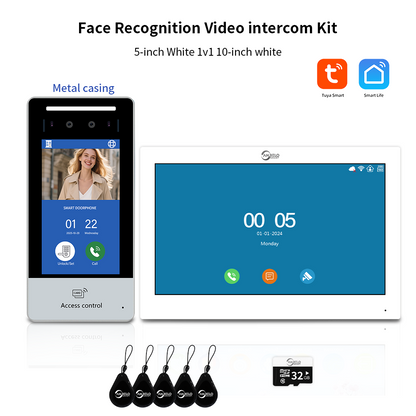 2025New Anjielo Tuya Smart  AI facial recognition building IP video intercom system 5-in-1 Unlock and Connect Multiple Monitors Integrated Solution