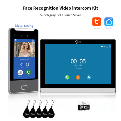 2025New Anjielo Tuya Smart  AI facial recognition building IP video intercom system 5-in-1 Unlock and Connect Multiple Monitors Integrated Solution