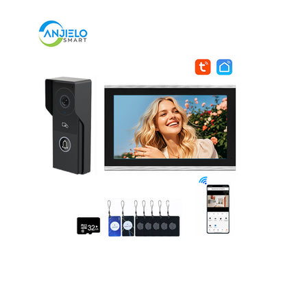 ANJIELO Smart Home Security Intercom System with 1080P 7/10-inch Touch Screen and Waterproof Door Phone, 140° Ultra-wide-angle Monitoring For Home