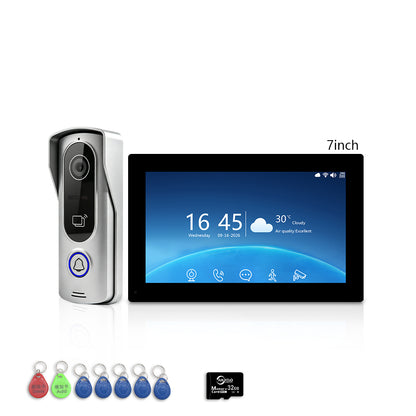 ANJIELO 2-Wire Tuya Smart Video Intercom System | 1080P Wired Video Doorbell with Touch Screen Monitor, RFID Card Unlock, Infrared Night Vision, Motion Detection, Remote Unlock