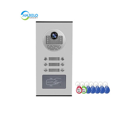 Anjielo Smart Home Video Intercom System 700TVL with RFID Access Outdoor Camera Video Doorphone Doorbell IR Night Vision for 2/3/4/6/8/10/12 for Multi-Room of Apartments and Villa