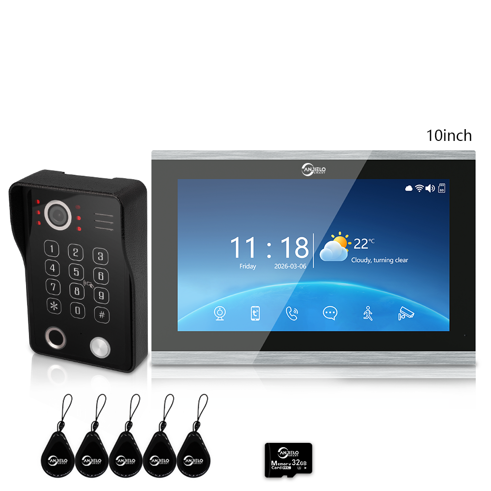 Tuya Smart 4-Wire Video Intercom System with 5-in-1 Unlock, Digital Photo Frame & Background Music, WiFi Doorbell Camera