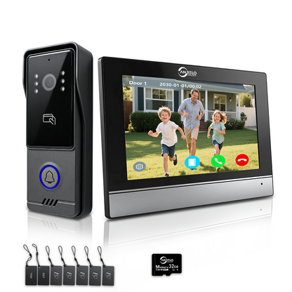 Anjielo Multifunctional New Model 4-Wire Video Doorbell Intercom System 7-inch Intelligent Screen Support