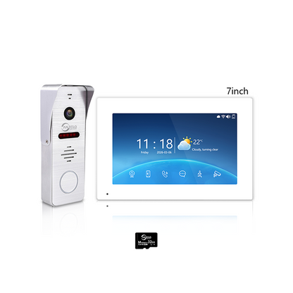 ANJIELO 4-Wire Video Intercom System – 7"/10" Indoor Monitor, Night Vision, Motion Detection, Two-Way Audio, Tuya/Smart Life App, IP65 Weatherproof Door Station with Rain Cover