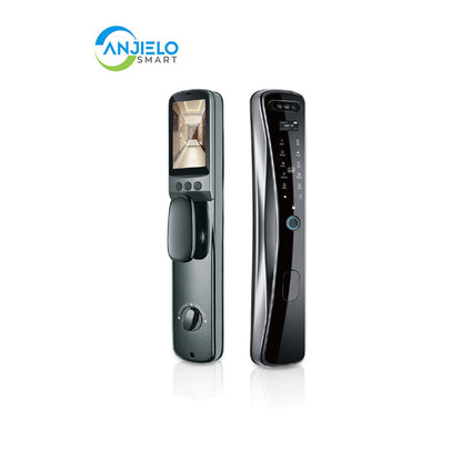 Anjielo Smart Home Tuya App Compatible WiFi Security Door Lock - Face & Fingerprint Recognized Smart Lock System