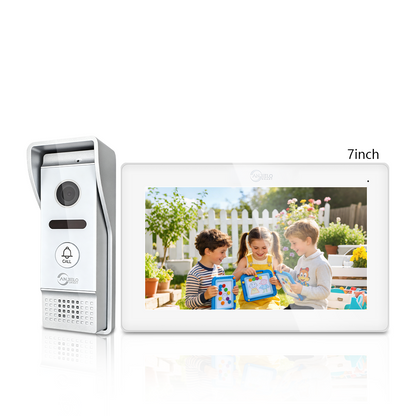 Tuya Smart WiFi Video Intercom System 7 Inch Touch Screen Monitor, 2-Way Audio Doorbell Camera, Infrared Night Vision Motion Detection Home Security Door Phone