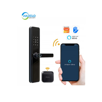 Anjielo Smart Home Tuya WIFI Fingerprint Intelligent Door Lock With camera With Photo Taking and Upload to TUYA APP
