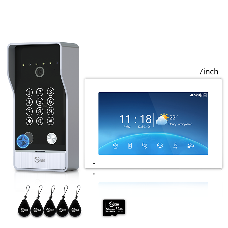 Anjielo 7/10 Inch 4-Line Video Intercom System Five-in-One Unlocking Tuya APP Remote Control