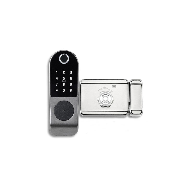 Anjielo Smart Home Door Lock Tuya WIFI Enabled Fingerprint and Touchscreen Smart Locks 5-in-1 Keyless Entry Secure Finger ID Anti-peep Code