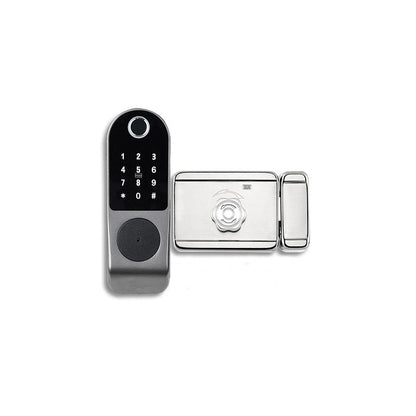 Anjielo Smart Home Door Lock Tuya WIFI Enabled Fingerprint and Touchscreen Smart Locks 5-in-1 Keyless Entry Secure Finger ID Anti-peep Code