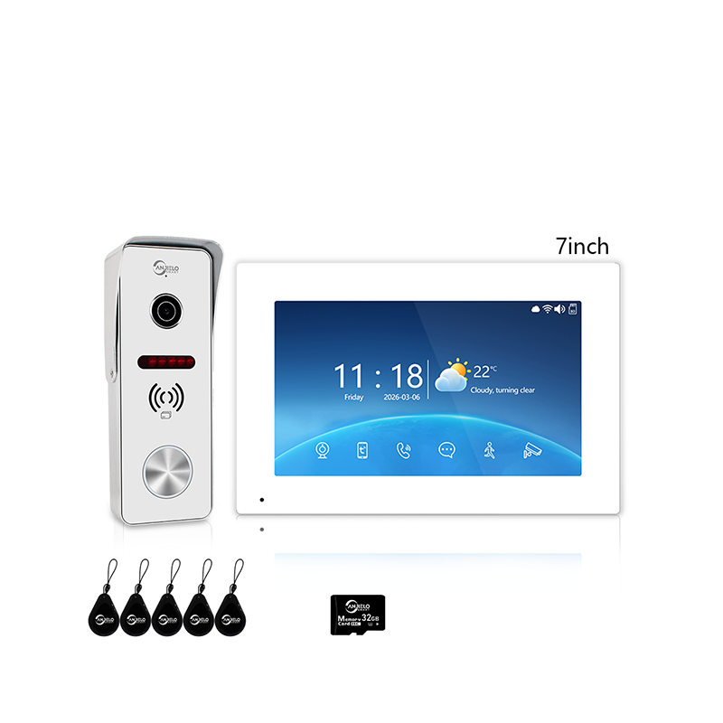 ANJIELO SMART 4-Wire Video Intercom: IP65 waterproof + infrared night vision + motion detection alerts + Tuya remote unlock + digital photo frame/background music – one device for whole-home security and smart living.