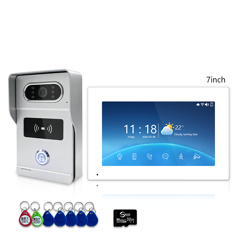 Smart 4-Wire Video Intercom Doorbell 2-Way Audio Night Vision Motion Alert & Digital Photo Frame& Home Intercom