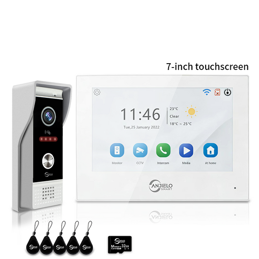 Anjielo 10 Inch 1080P Smart WiFi Video Intercom System with Tuya App 3-in-1 Unlock Motion Detection Alarm for Home Apartment