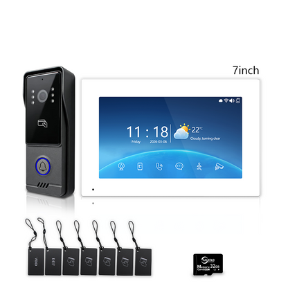 Tuya Smart 4‑Line Wired Video Intercom System, 10" Touch Screen Video Door Phone, RFID Unlock IP65 Doorbell Camera for Villa Home Security